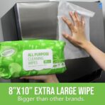 Air Jungles All Purpose Cleaning Wipes 70 Count, Bleach Free Extra Large 8" x 10" Heavy Duty for Car Interior, Kitchen, Bathroom, Countertop, Office, Tools - Non-Toxic Safe for Multi-Surface - Image 2
