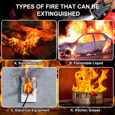 6 Pack Fire Extinguisher for Home with Mount - Upgraded 8-in-1 Portable Fire Extinguisher for Car Vehicle Boat House Kitchen, Water-Based Fire Extinguisher for A, B, C, K Fires - Image 7