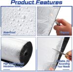 Zhengmy 10.8 Sqft 196 Mil Car Heat Sound Insulation Mat Automotive Noise Deadening Mat with Rubber Roller Auto Sound Deadener Self Adhesive Heat Insulation for Hood Ceiling Door(20 x 79 Inch) - Image 4