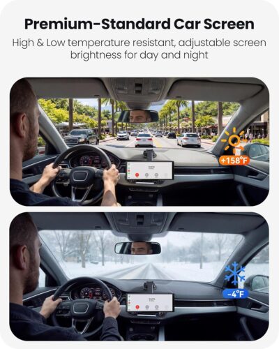 9.26" Portable CarPlay Screen for Apple Carplay & Android Auto with 4K Dash Cam & HD Backup Camera, Wireless Car Play with Strongest Bluetooth 5.2, OTA Updates, Voice Control, GPS Navigation - Image 9