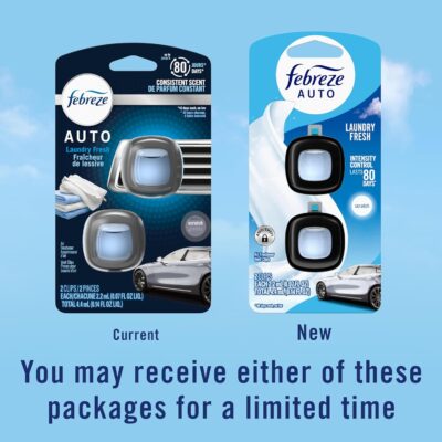 Febreze Car Air Freshener Vent Clip Laundry Fresh Scent, .07 oz. Car Vent Clip, Pack of 4 - Image 8