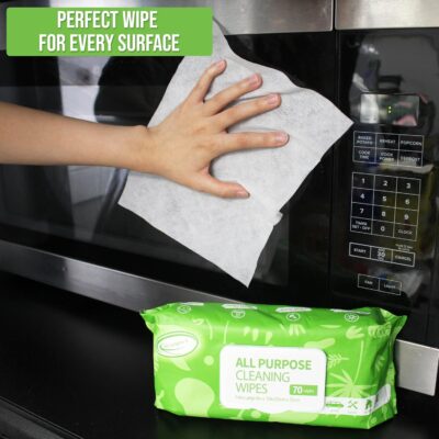 Air Jungles All Purpose Cleaning Wipes 70 Count, Bleach Free Extra Large 8" x 10" Heavy Duty for Car Interior, Kitchen, Bathroom, Countertop, Office, Tools - Non-Toxic Safe for Multi-Surface - Image 4