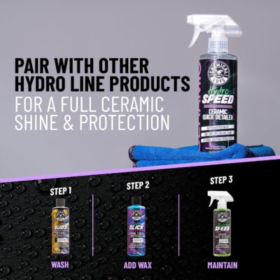 Chemical Guys HydroSpeed Ceramic Quick Detailer Spray - SiO2 Shine Car Detailer Spray for Cars, Trucks, SUVs, Motorcycles and RVs, Boosts Gloss, Hydrophobic Protection and Slickness, 16 oz - Image 6