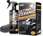 Real Ceramic Coating for Cars Polish (16 Fl Oz), Unmatched Shine Car Wax Coating Spray, No Pungent Smell, Quick Detailer Spray Wax, Lasts 50+ Washes Car Paint Sealant, Truck Accessories