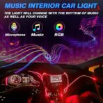 MICTUNING Car LED Interior Strip Light, 8 in 1 RGB Multicolor with 400 inches Fiber Optic Ambient Lighting Kits with Remote and APP Control, Car USB LED Strip Lights with Music Sync Mode - Image 5