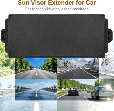 Sun Visor Extender for Car, Visor Extender Sun Blocker, Sun Visor Extender with Anti-Glare Lens Blocks UV & Sunlight, Adjustable Car Sun Visor for Safe Driving (1 Pack) - Image 3