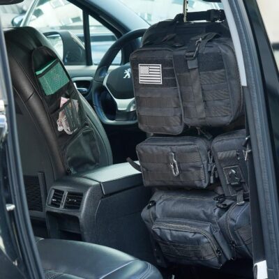 Tactical Car Seat Back Organizer,Tactical Molle Seat Back Organizer with 6 Detachable Molle Pouch,Universal Fits for Car Truck Jeep Vehicle Black - Image 5