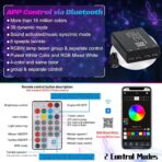 Split 4 Colors 12W Car Starlight Headliner Slim Kit 860pcs*0.02in*9.8ft with APP&RF Remote,RGBW Fiber Optic Starlight Kit,4 Port Engine Sound Activated Star Lights for Ceiling Car Roof/Home Decor - Image 4
