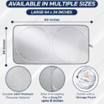 EcoNour Car Front Windshield Sun Shade for Car | SUV Accessories for Maximum Sun and Heat Protection | UV-Blocking Windshield Dash Cover & Sun Visor for Cooler Interior | Large (64 x 34 Inches) - Image 7