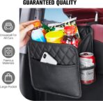 LXUNYI Car Organizer Back Seat, Waterproof Pu Leather Car Seat Storage Bag Foldable Universal Hanging Seatback Organizer for Kids & Adults Travel road Trip Essentials - Image 5