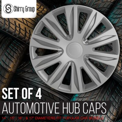 Hubcaps 4-Pack Kit, 15 inch Hub Caps Set of 4 Wheel Covers with Universal Snap-On Retention Rings, 1-Tone ABS Plastic Silver Car Rims for All Models (SG-5083-B-15) - Image 2