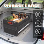 Homeve Trunk Organizer, Car Storage, Reinforced Handles, Collapsible Multi-Compartment Car Organizers, Foldable, Waterproof, 2 Compartments, Suitable for Car Accessories, SUV (Black, Standard) - Image 7