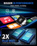 2026 Upgraded Wireless Carplay Adapter, Convert Wired to Wireless for CarPlay＆Android Auto, Car Play Adapter for iPhone Mini Small Size, USB/Type-C Plug and Play with iOS Android 10+. - Image 4
