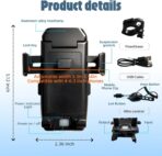 4 in 1 Bike Phone Mount with Light, Bicycle Phone Holder with 500 Lumen LED Headlight,3000mAh USB Charger&130dB Horn,Easy Install for Handlebar,E-Bike,Road & Mountain Bicycle(Black) - Image 7