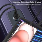 for iPhone 17 16 15 Car Charger Fast Charging, 40W Dual Port USB C Car Charger with 2Pack USB C Cable 3ft,Type C Car Adapter for iPhone 17 Air/ 17 16 15 Pro/Pro Max,iPad Pro,iPad Air 5/4/Mini-Black - Image 7