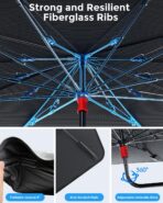 DMJN Umbrella Windshield Sun Shade - Medium, Car Sunshade for Front Windshield [Nano Ice-Crystal Coatings] UPF50+ Heat & UV Block, Protect Interior & Keep Cooler Universal for Car, SUV, Truck - Image 8