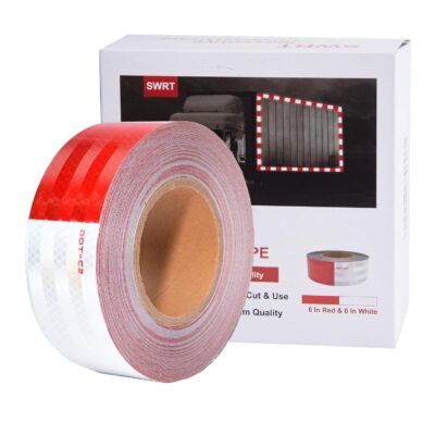 SWRT 2 Inch x 160 Feet DOT-C2 Reflective Tape Red White Reflective Tape Outdoor Waterproof Conspicuity Strong Adhesive Reflector Tape Warning Tape for Vehicles Trailers Boats Signs - Image 8
