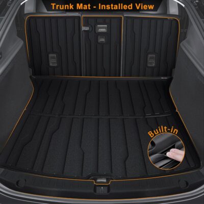 TripleAliners 10PCS Floor Mats Fit for 2026+Tesla Model Y Juniper Set Full Protection All Weather TPE Anti-Slip Custom Fit Floor& Frunk& Trunk& Rear Lower& Backrest Mat& Bumper Guard(Not Fit Standard) - Image 4