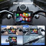 VOLAM 7" Wireless Motorcycle CarPlay Screen, IP67 Waterproof Touchscreen,GPS Navigation System,Anti-Glare for Daylight, Voice Control, Dual Bluetooth, Suitable for Harley, Kawasaki, Yamaha, etc. - Image 4