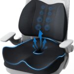 Seat Cushion Lumbar Support Pillow for Office Chair, X Large Memory Foam Chair Cushions for Sciatica Tailbone Pain Relief Coccyx Pad for Wheelchair, Car, Home, Office, Desk