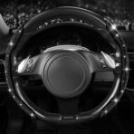 CAR PASS 2PCS Bling Diamond Segmented Steering Wheel Cover with Crystal Rhinestones, Wheel Protector Non-Slip Cute Car Accessories Universal Fit D-Shape O-Shape 14.5" to 16" for Women, Black Diamond - Image 8