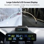 Tymate RV Tire Pressure Monitoring System, Solar Charge TPMS, 6 Sensors & 5 Alarm Modes, M7-3 2024 Updated Color Display, W/Repeater for Longer Distance Transmission, 0-87 PSI for RV Trailer Camper - Image 6