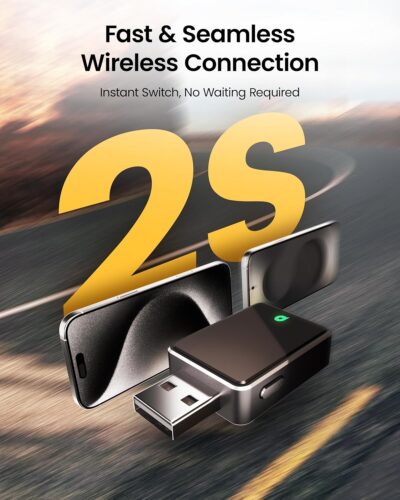2026 Mini Wireless CarPlay Adapter for iPhone & Android Auto, No Delay, One Click Multi Device Switch, Fast Stable Connection, Plug & Play, Converts Wired to Wireless for 2016+ Cars. - Image 6