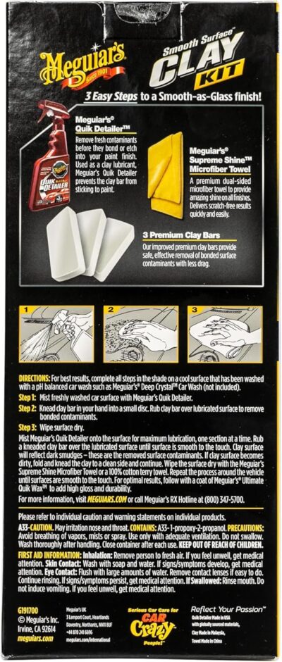 Meguiar's G191700 Smooth Surface Clay Kit, Safe and Easy Car Claying for Smooth as Glass Finish - Image 4