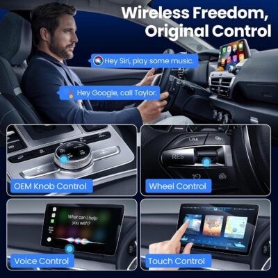 Wireless CarPlay Adapter2026 Upgraded – Suitable for Apple iPhone & Android, with Compact Size, Plug-and-Play Convenience, and Fast, Stable Connection for CarPlay & Android Applications - Image 4