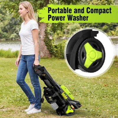 Pressure Washer, Portable Power Washer, 4 Quick Connect Nozzles, High Pressure Cleaning Machine for Car Fence Driveway Patio Washing and More - Image 7
