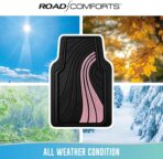 Road Comforts Car Floor Mats Full Set – Front & Rear Car Floor Mats with Aluminum Design, Anti-Slip Backing, All-Weather Protection, Trim-to-Fit Car Mats for Most Sedans, SUVs & Vans - Pink - Image 4