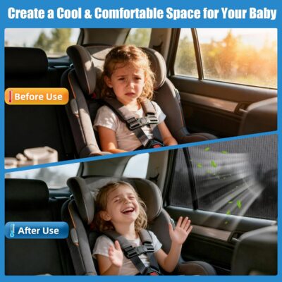 Car Window Shades for 2017-2023 Mazda CX-5 - Rear Side Window Sun Shade for Baby, Breathable Mesh Car Privacy Window Covers, UV Protection and Heat Insulation for Road Trips, Napping, Camping - Image 3