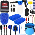 YILAIRIOU Car Wash Kit Cleaning Kits with Foam Gun Sprayer Bucket Towels Tire Brush Wash Mitt Sponge Duster Brush Car Wash Detailing Kit is Complete Car Care Tools