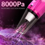 ThinkLearn Car Cleaning Kit, Car Vacuum Detailing Kit Interior with High Power Handheld Vacuum, Including 7Pcs Detailing Brush Set, Windshield Cleaner, Pink Car Accessories for Women - Image 2