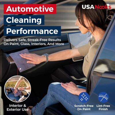 USANOOKS Microfiber Cleaning Cloth Grey - 12 Pcs (12.5"x12.5") - High Performance - 1200 Washes, Ultra Absorbent Microfiber Towel Weave Grime & Liquid for Streak-Free Mirror Shine - Car Washing Cloth - Image 6