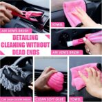 Viewsun 17pcs Car Cleaning Kit, Pink Car Interior Detailing Kit with High Power Handheld Vacuum, Detailing Brush Set, Windshield Cleaner, Cleaning Gel, Complete Auto Accessories for Women Gift - Image 5