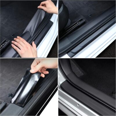4IN X 30FT Gloss Black Vinyl Wrap for Chrome Delete Window Trim Car Door Sill Protector with Air Release Channel Including Vinyl Wrap Tool Kit - Image 3