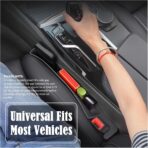 Car Seat Gap Filler Organizer, Auto Side Seat Gap Storage Box for Your Cars, Trucks 2 Pack, Universal Car Accessories Gap Filler Organizer to Fill the Gap Space Between the Console and Seats, Black - Image 2