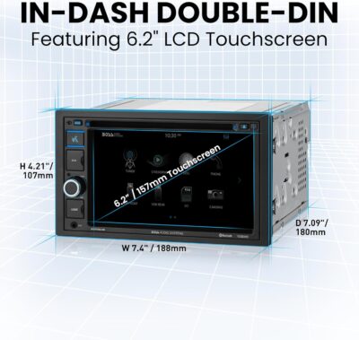 BOSS Audio Systems BVB9364RC Car Stereo - Double Din, 6.2 Inch Touchscreen, Bluetooth, CD DVD Player, AM/FM Radio Receiver, Backup Camera, USB, SD, Wireless Remote Control - Image 7