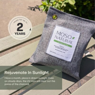 Moso Natural Air Purifying Bag 200g | HGTV Editor's Pick | Premium Bamboo Charcoal Odor Absorber for Home & Car | Closet Odor Eliminator & Car Air Freshener | Long Lasting Charcoal Bags Cover 90sqft - Image 9