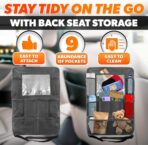 2 Pcs Backseat Car Organizer - Universal 23.4x16" Back Seat Car Organizer with 9 Large Pockets & Clear Tablet Holder, Made of Reliable Polyester with Long and Strong Straps - Easy to Attach & Clean - Image 4