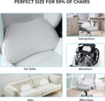 Lumbar Support Pillow for Car Seat, Office Chair Nappa Leather Memory Foam Lower Back Cushion for Back Pain Relief Improve Posture, Ergonomic Back Rest for Gaming Chair, White, 1PC - Image 5