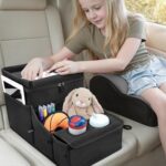 Backseat Organizer for Kids and Passenger Seat Organizer for Adults - Car Seat Cooler and Warmer with Cup Holders and Convertible Tray Lid(Black)