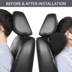 iwantit® Car Neck Pillows with Memory Foam, Neck Supporting for Long Time Driving, Adjustable Straps and Comfy Outer Cover(Black,1Package, Large Size) - Image 7