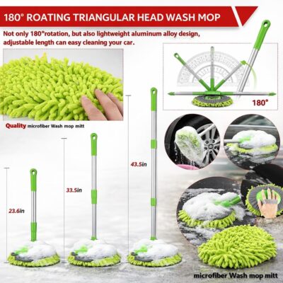 56Pcs Car Wash Cleaning Kit with Foam Gun, Car Wash Brush with Long Handle, Car Detailing Kit, Car Wheel Brush for Car Cleaning Supplies, Adjustable Hose Wash Sprayer-Quick Connector to Any Hose - Image 3