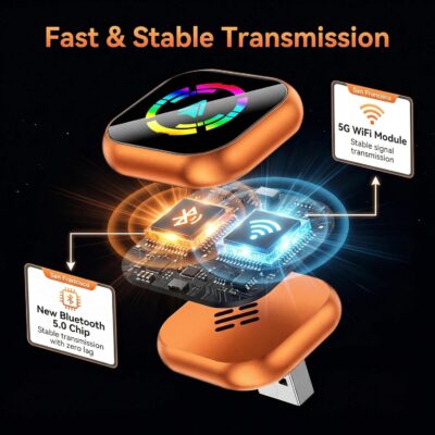 2026 2-in-1 Wireless CarPlay Adapter, Wired to Wireless Apple CarPlay & Android Auto, Mini Dongle Auto-Reconnect Fast Connect, Plug and Play iPhone iOS 10+ Android 11+, Compatible 1000+ Cars - Image 4