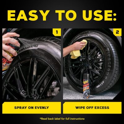 Meguiar's Hot Shine High Gloss Tire Coating - Get Long-Lasting Tire Protection and Glossy Tires with a Wet Look Shine, 3 Pack of 15 Oz Aerosol Cans - Image 6