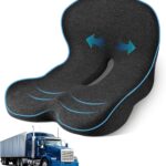 Truck Driver Seat Cushion, Memory Foam L-Shaped Ergonomic Cushion for Office Chairs, Comfort & Support for Long Sitting