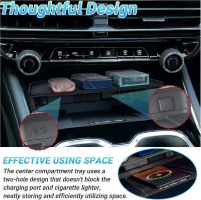 Center Console Organizer Compatible with 2024-2026 Chevy Traverse Interior Accessories, Storage Box Insert Divider Compartment Tray; Not fit for 2024 Chevy Traverse Limited - Image 4