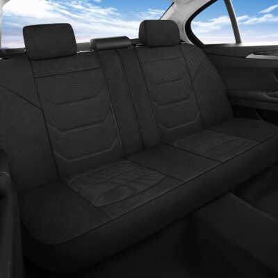 3D Air Mesh Car Seat Cover Full Sets Washable and Breathable Premium Cloth Automotive Vehicle Seat Covers for Cars Interior, Universal Fit for Most Cars, Sedan, Truck, SUV(Black) - Image 3